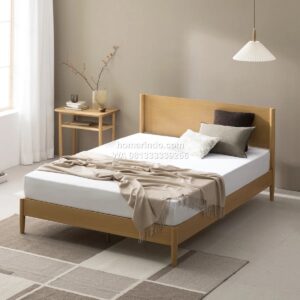 Tempat Tidur Minimalis Kayu Jati Natural Whitman
