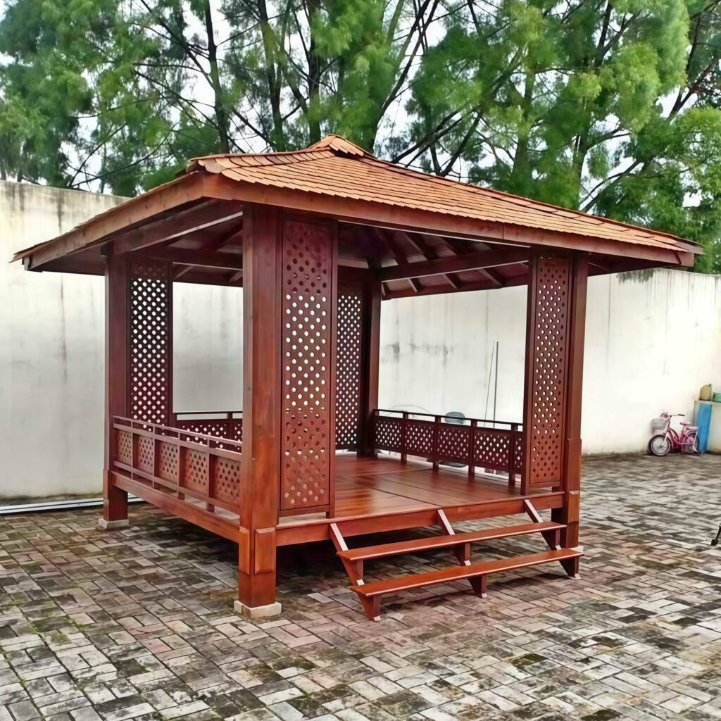 Gazebo Kayu Jati Minimalis