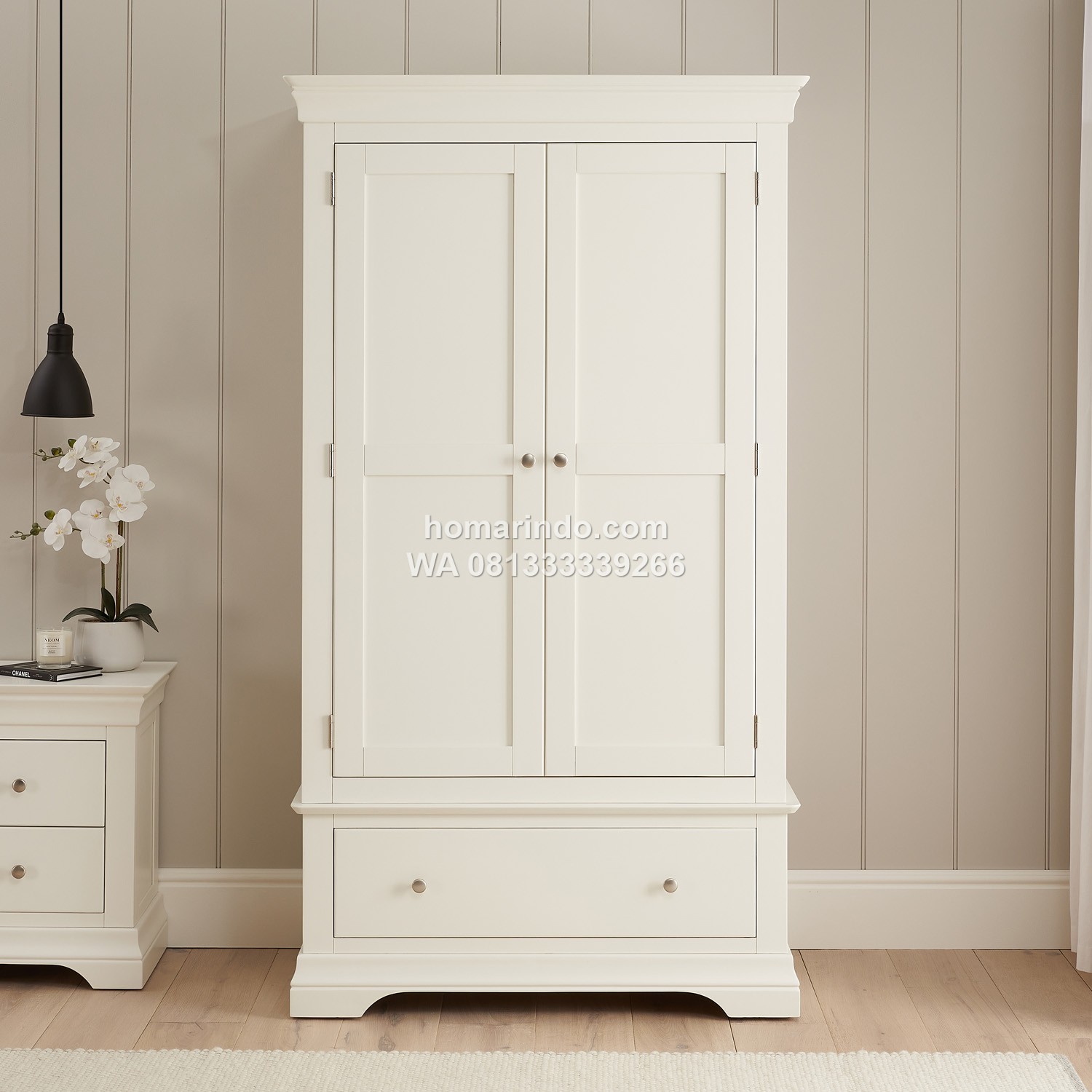 Lemari Baju Gantung Minimalis 2 Pintu Warna Putih