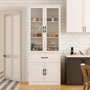 Lemari Hias Minimalis Finishing Duco Putih