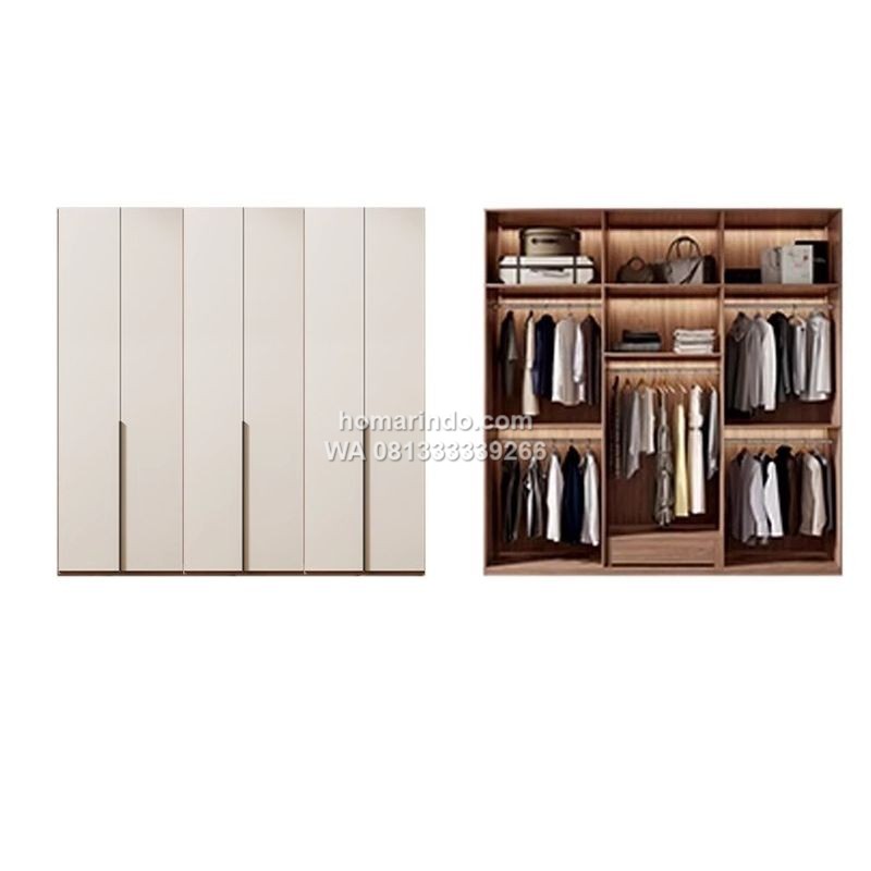 Lemari Pakaian 6 Pintu Minimalis Modern