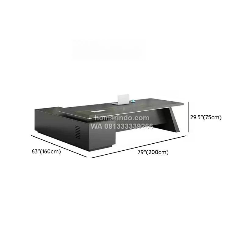 Ukuran Meja Direksi Minimalis Modern L Shape