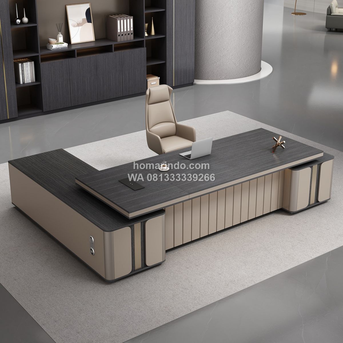 Meja Direktur Modern Mewah L Shape Terbaru