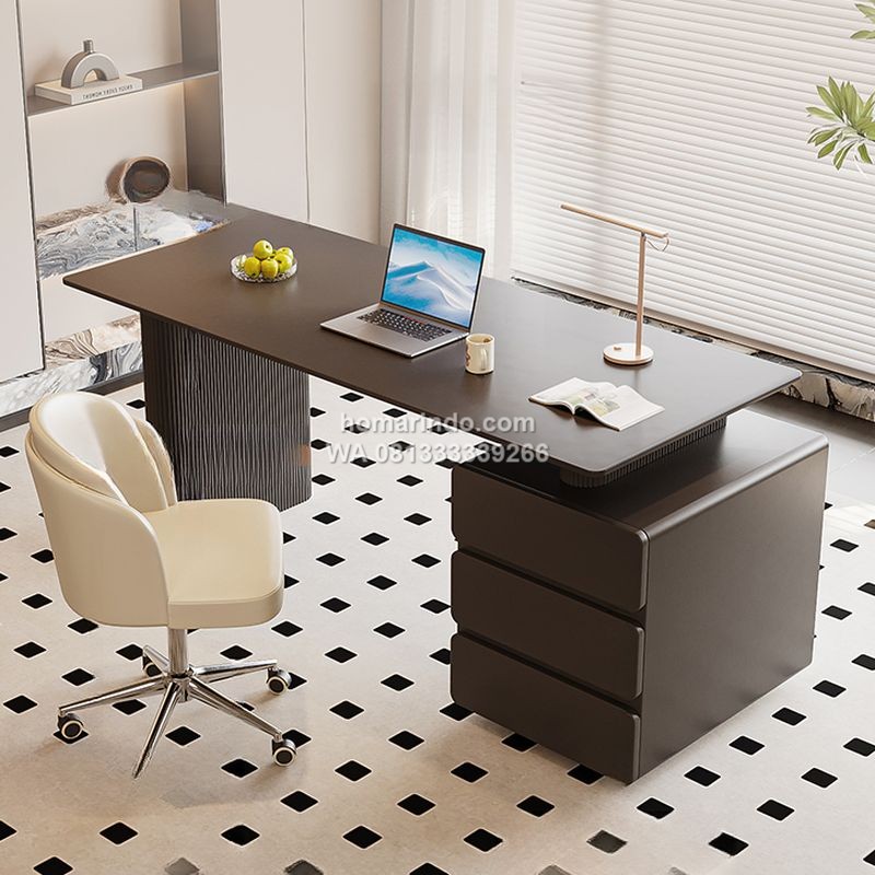 Meja Kantor Minimalis 3 Laci Warna Hitam