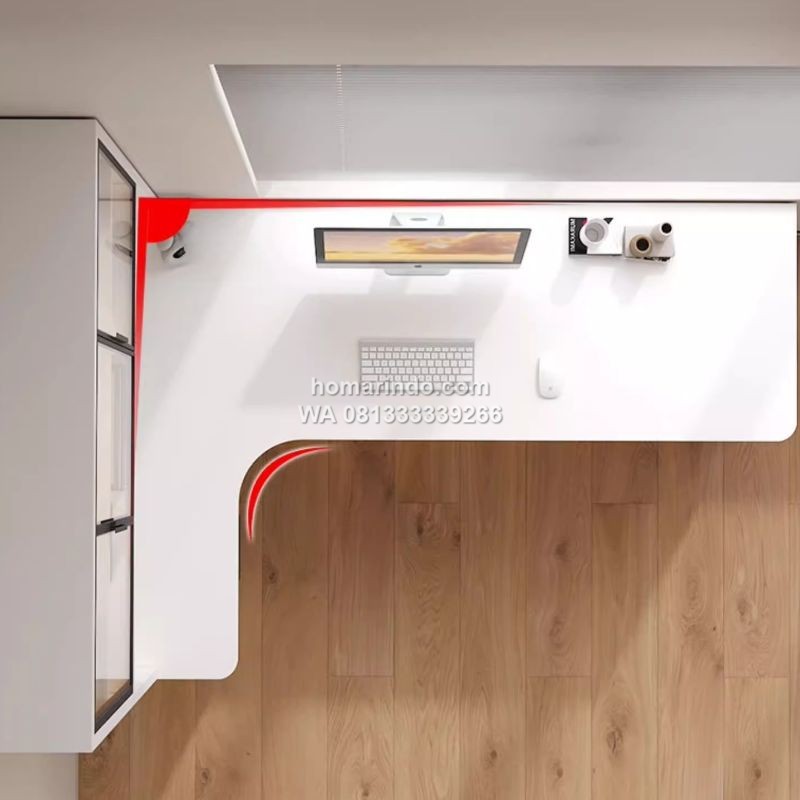 Meja Kerja Di Rumah L Shape Minimalis