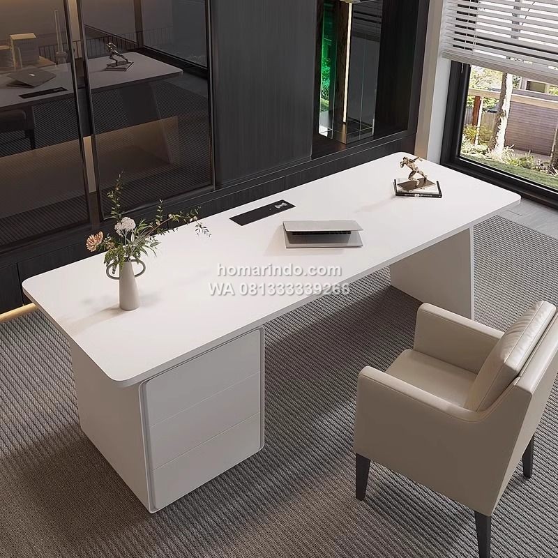 Meja Kerja Kantor Minimalis Modern Warna Putih Meja Kerja Kantor Minimalis Modern Warna Putih