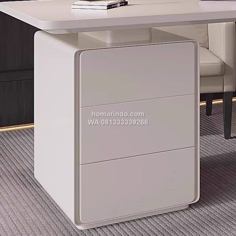 Meja Kerja Kantor Minimalis Modern Warna Putih