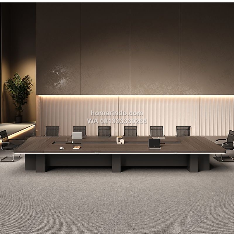 Meja Meeting Besar Minimalis Modern Warna Coklat