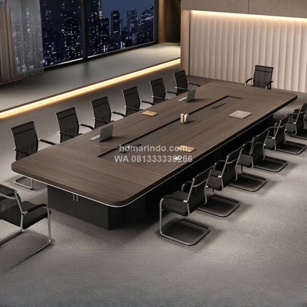 Meja Meeting Besar Minimalis Modern Warna Coklat