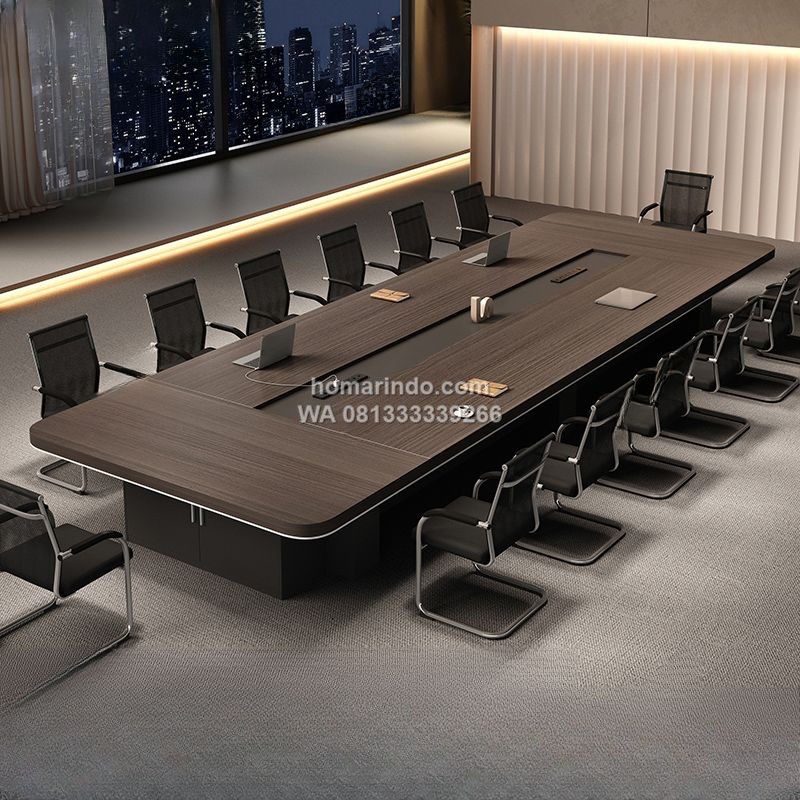 Meja Meeting Besar Minimalis Modern Warna Coklat