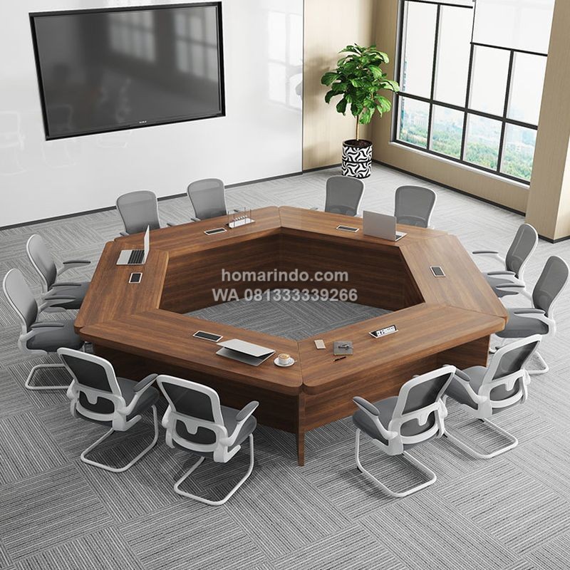 Meja Meeting Segi 6 Minimalis Modern Warna Putih Meja Meeting Segi 6 Minimalis Modern Warna Putih