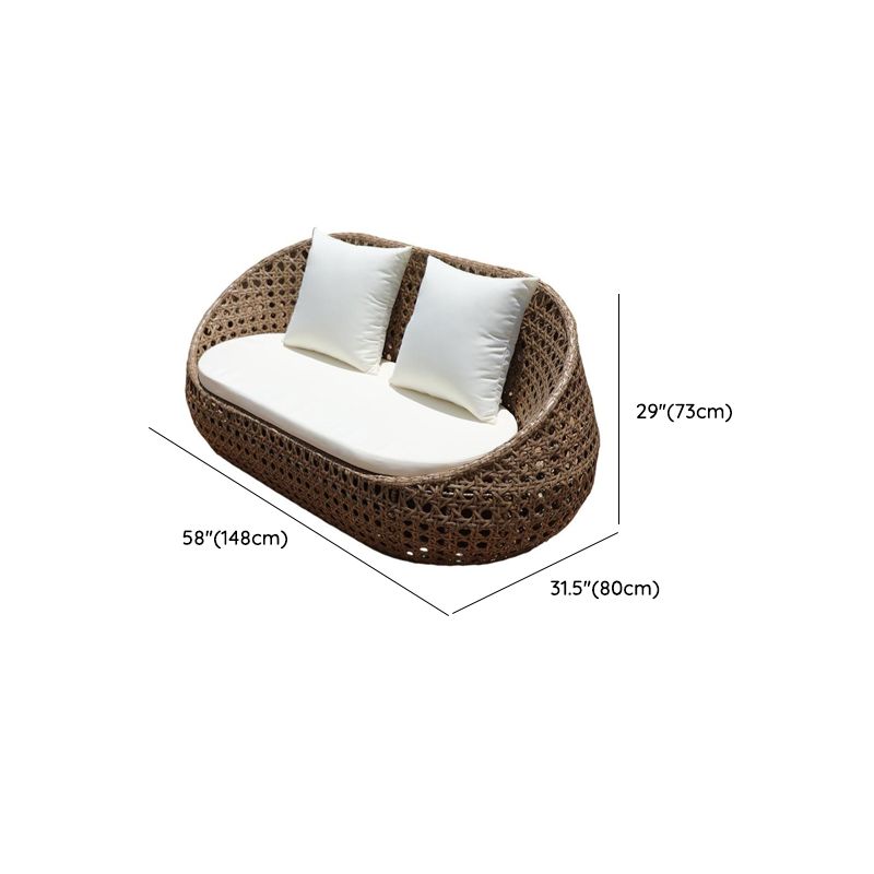 Sofa Conversation Outdoor Rotan Sintetis Dengan Bantalan