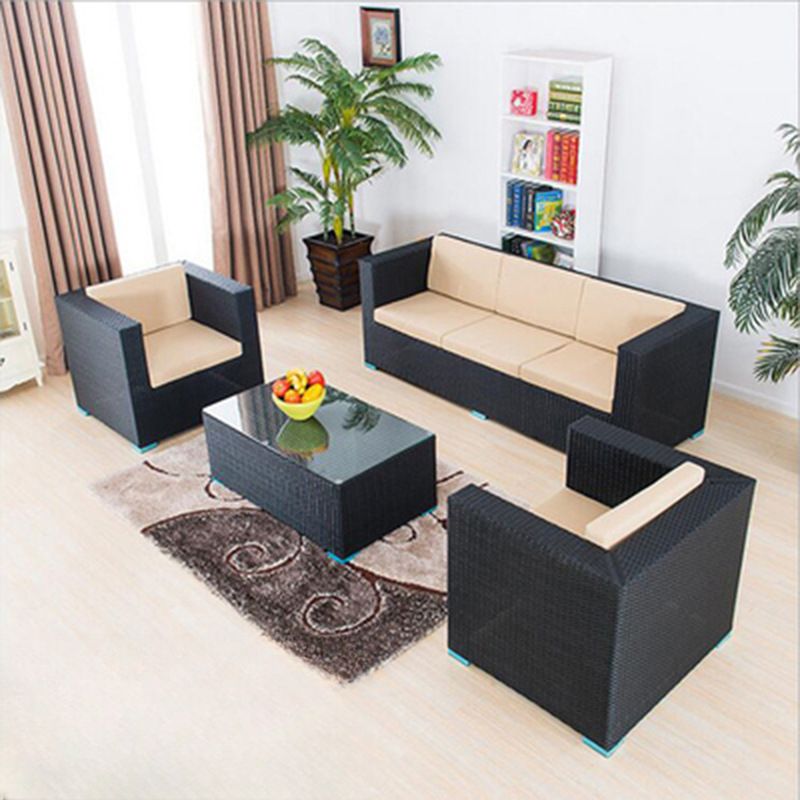 Sofa Rotan Sintetis Minimalis Modern Hitam Sofa Rotan Sintetis Minimalis Modern Hitam