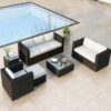 Sofa Rotan Sintetis Minimalis Modern Hitam