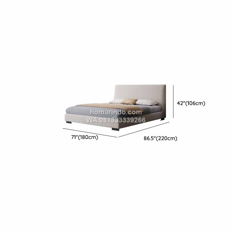 Ukuran Tempat Tidur Minimalis Full Jok Warna Grey