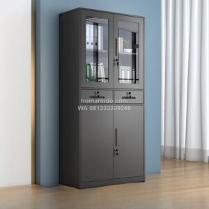 Lemari Arsip Kantor Pintu Kaca Dan 2 Laci