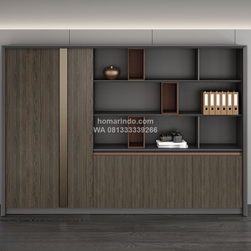 Lemari Penyimpanan Kantor Dengan Rak Minimalis