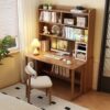 Meja Belajar Lipat Hemat Ruang Dengan Rak Minimalis