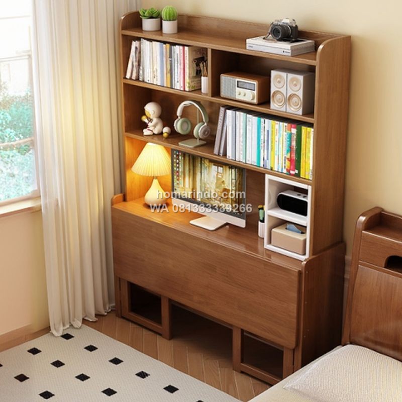 Meja Belajar Lipat Hemat Ruang Dengan Rak Minimalis Meja Belajar Lipat Hemat Ruang Dengan Rak Minimalis