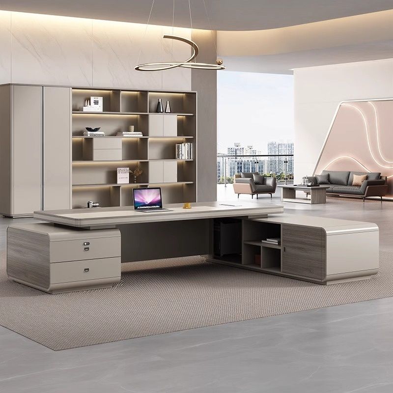 Meja Direktur Desain Premium L Shape Minimalis Modern