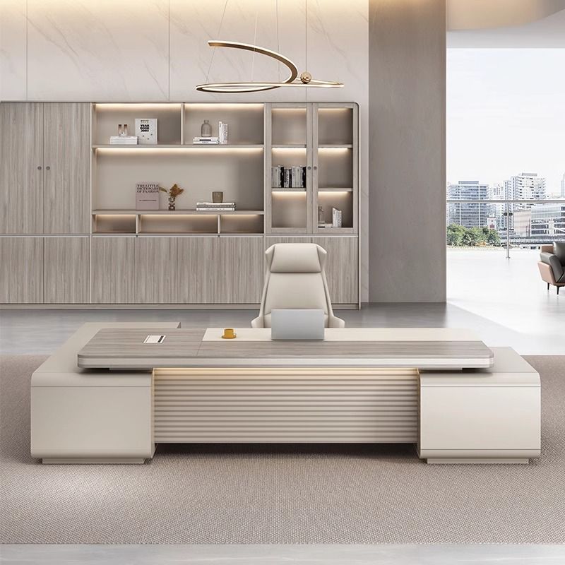 Meja Direktur Desain Premium L Shape Minimalis Modern