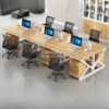 Meja Kantor Staff Partisi 6 Orang Minimalis Modern