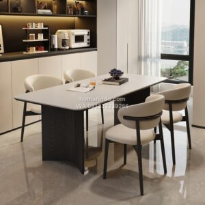 Meja Makan Scandinavian 4 Kursi Elegan