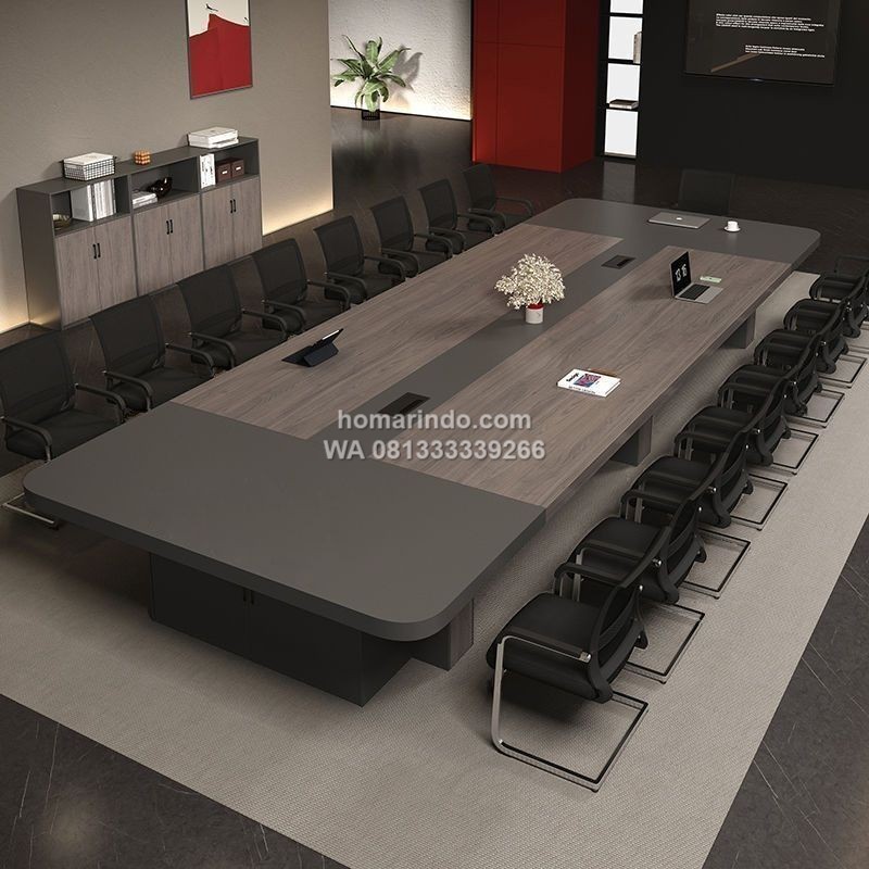 Meja Meeting Executive Panjang dengan Desain Minimalis
