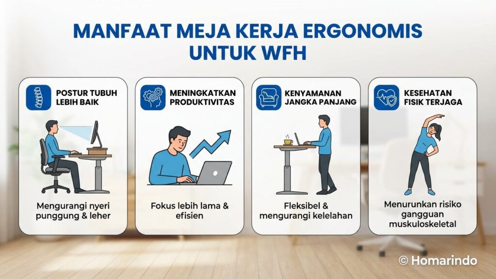 Kelebihan Meja Kerja Ergonomis untuk WFH