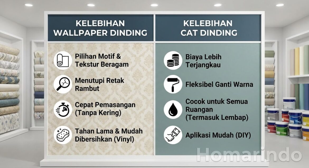 Kelebihan Wallpaper Dinding dan Cat