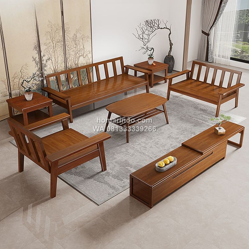 Kursi Tamu Kayu Jati Dengan Bantalan Yang Nyaman