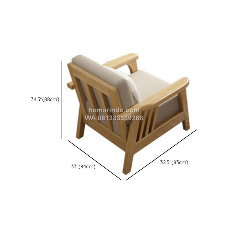 Kursi Tamu Minimalis Modern Kayu Jati Dengan Bantalan