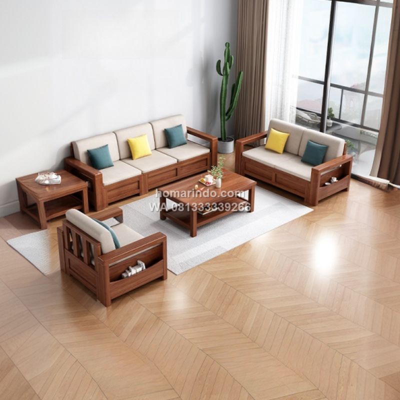 Kursi Tamu Sofa Kayu Jati Desain Minimalis Dengan Bantalan Kursi Tamu Sofa Kayu Jati Desain Minimalis Dengan Bantalan