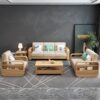 Kursi Tamu Sofa Kayu Jati Minimalis Modern Warna Natural