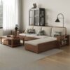 Kursi Tamu Sofa Sudut Kayu Jati Minimalis Modern Natural