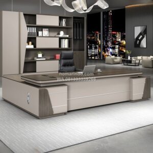 Meja Pimpinan Modern Rapi Finishing Mewah