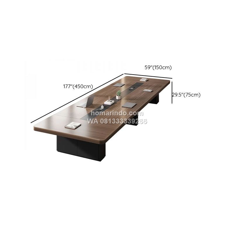 Meja Rapat Minimalis Besar untuk Pertemuan Tim 12 Orang