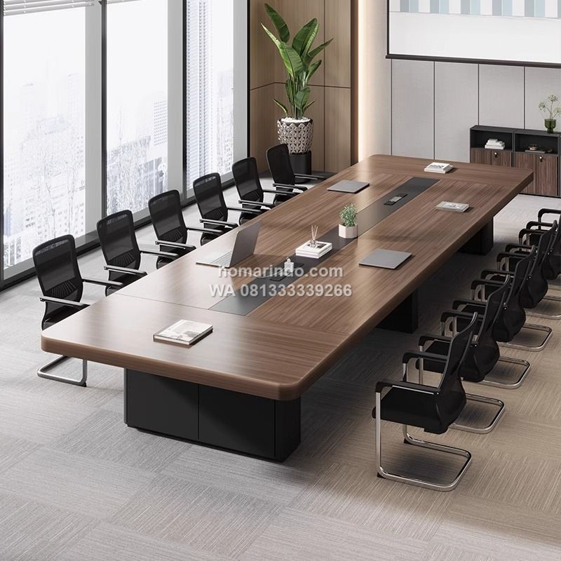 Meja Rapat Minimalis Besar untuk Pertemuan Tim 12 Orang