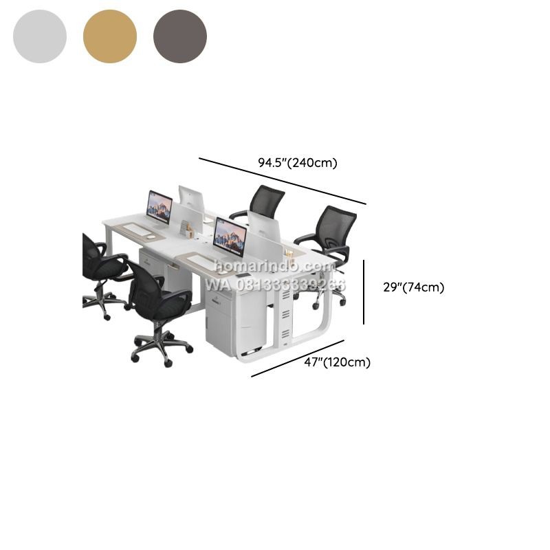 Meja Staff Kantor Untuk 4 Orang Minimalis Modern