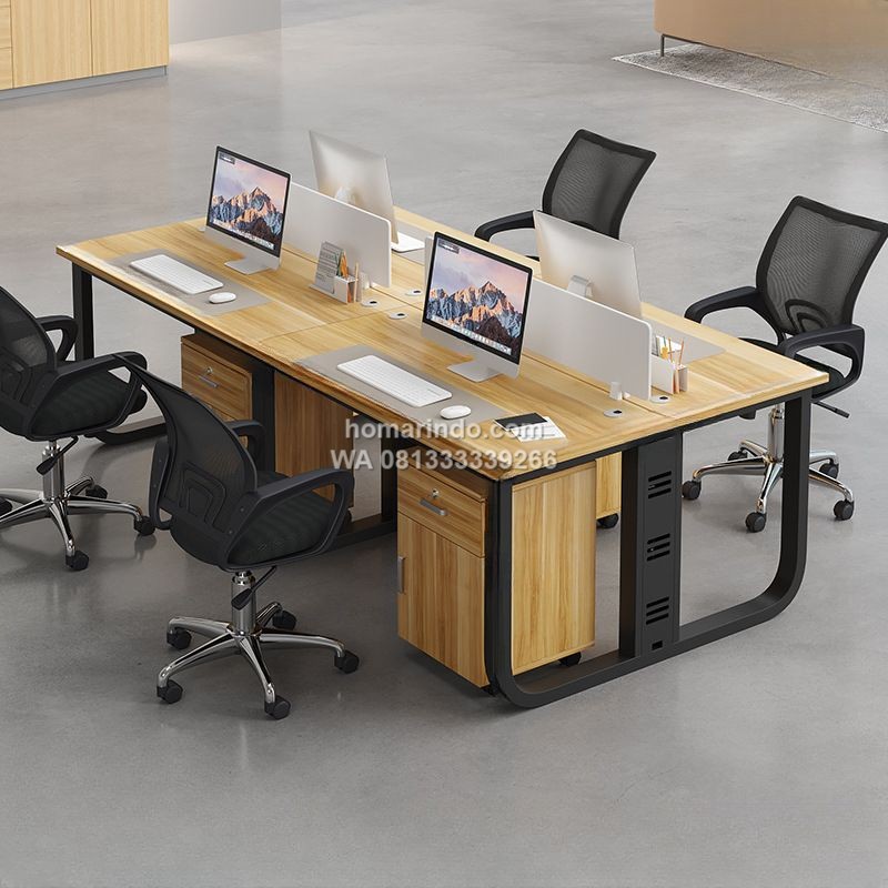 Meja Staff Kantor Untuk 4 Orang Minimalis Modern Meja Staff Kantor Untuk 4 Orang Minimalis Modern