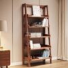 Rak Buku Tangga Kayu Jati 5 Tingkat Desain Minimalis