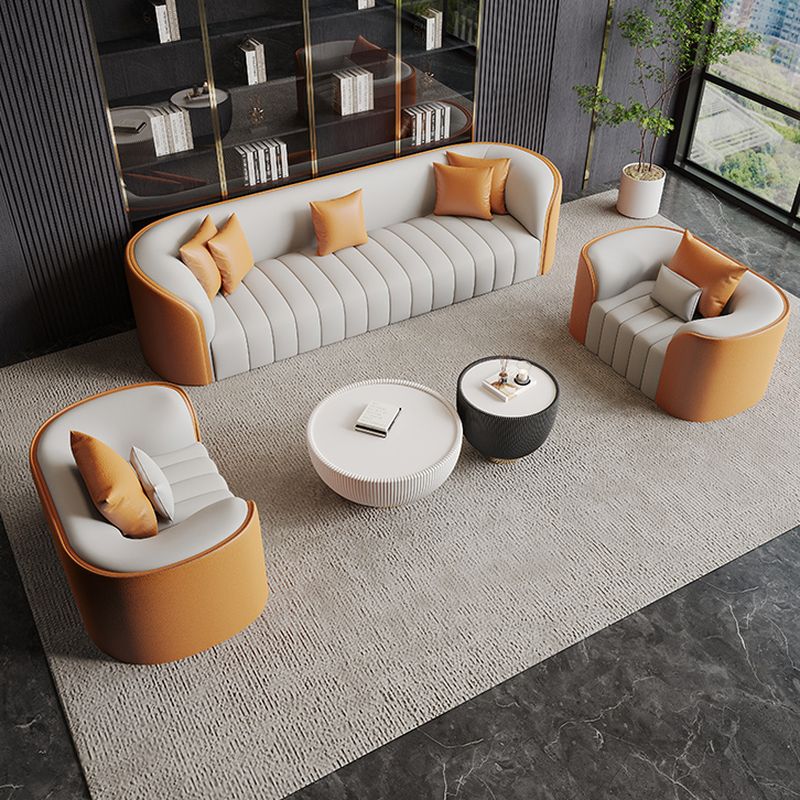 Set Sofa Unik Kulit Sintetis Modern Untuk Ruang Tamu