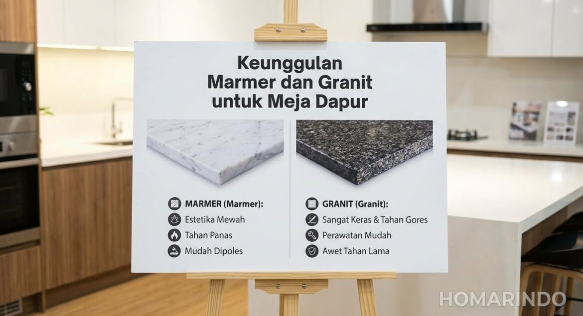 Keunggulan Marmer dan Granit untuk Meja Dapur