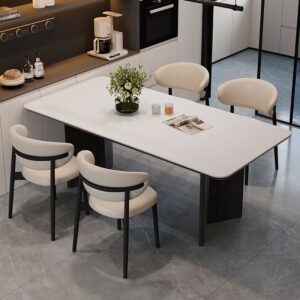 Meja Makan Kayu Solid Gaya Modern Elegan 4 Kursi