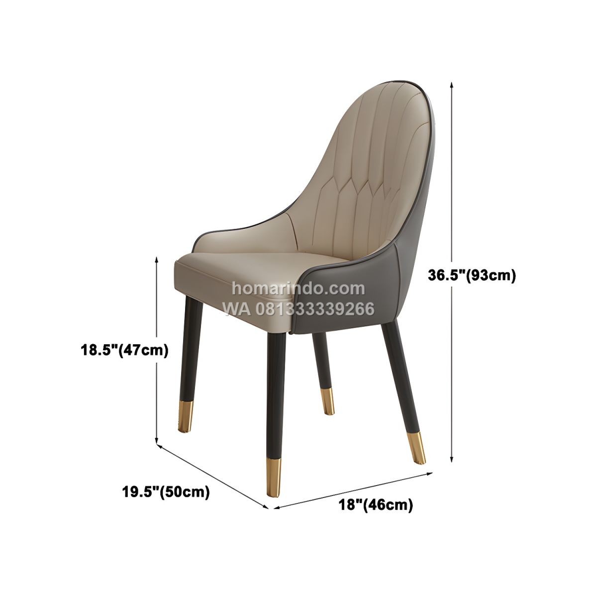 Meja Makan Marmer Kaki Stainless 6 Kursi Mewah