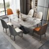 Meja Makan Mewah Modern Bahan Marmer 6 Kursi