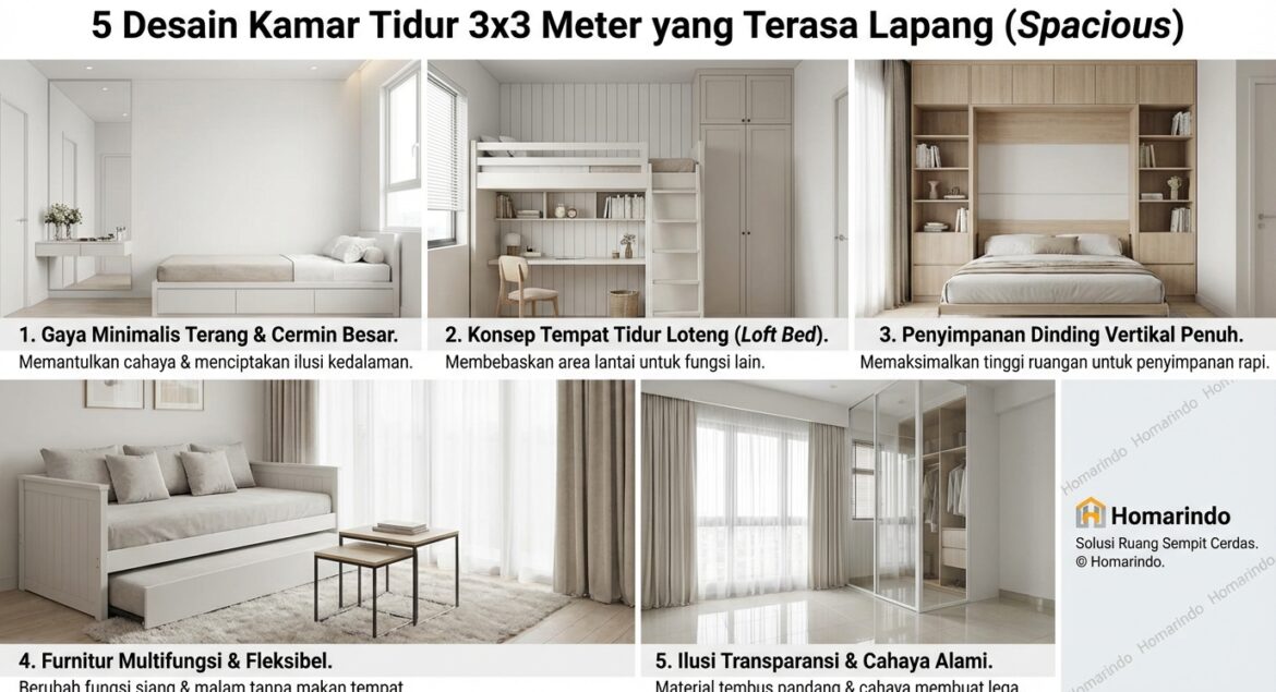 5 Desain Dan Konsep Untuk Membuat Kamar 3x3 Terasa Lebih Luas