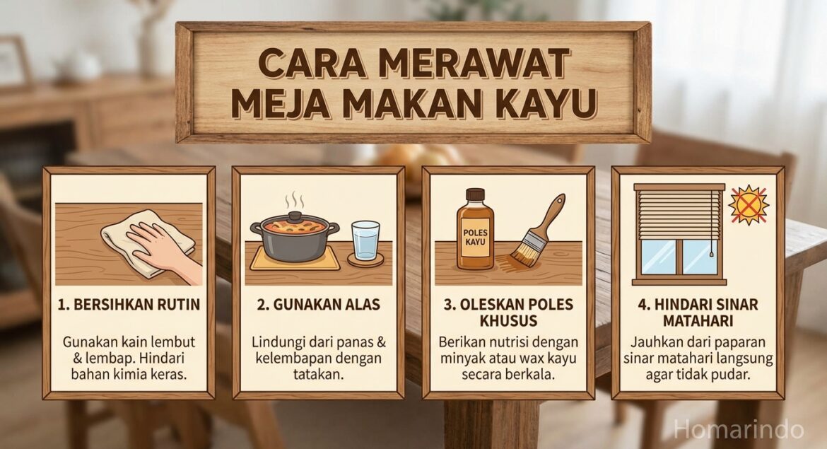 Cara Merawat Meja Makan Kayu