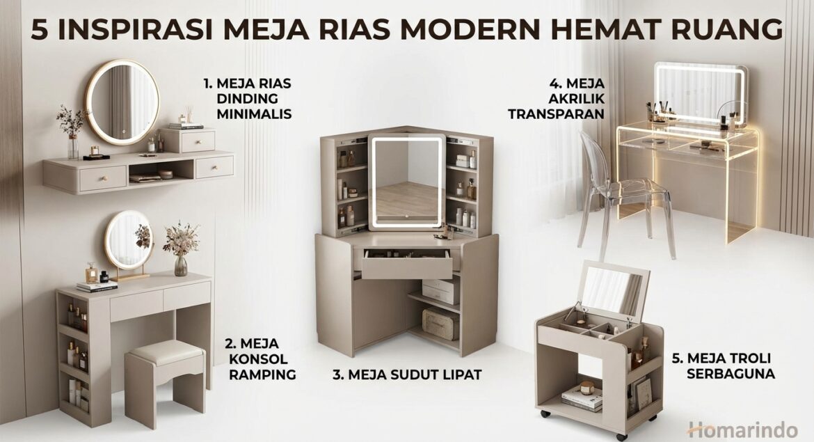 Desain Elegan Meja Rias Hemat Ruang