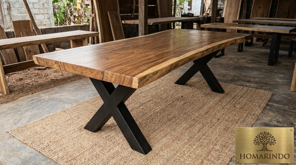 Meja Kayu Trembesi Konstruksi yang Kokoh dan Stabil 